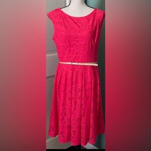 DB vintage red lace belted dress, size 14